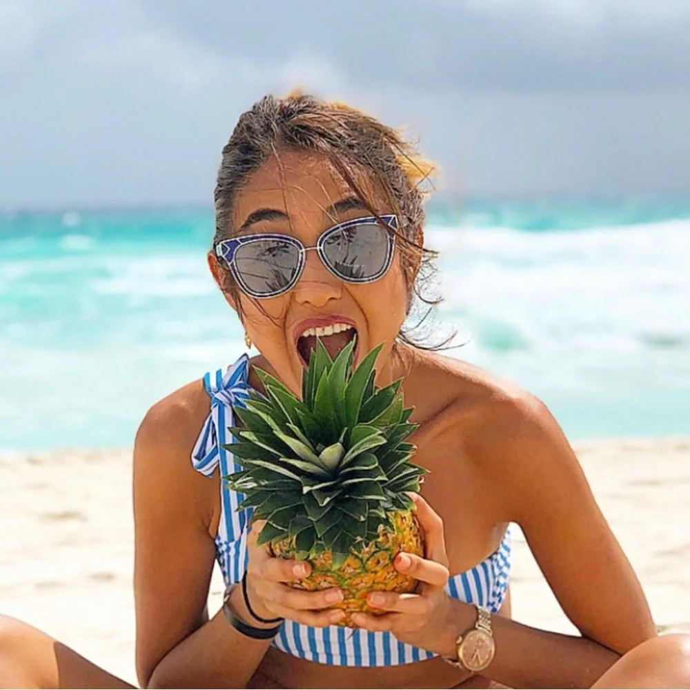 Tory Burch Cat Eye Sunglasses TY6061 Blue Deco NWT - Picture 10 of 11